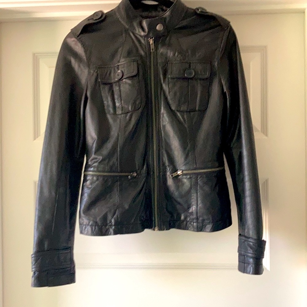 Black Rivet Leather Jacket - Picture 5 of 5